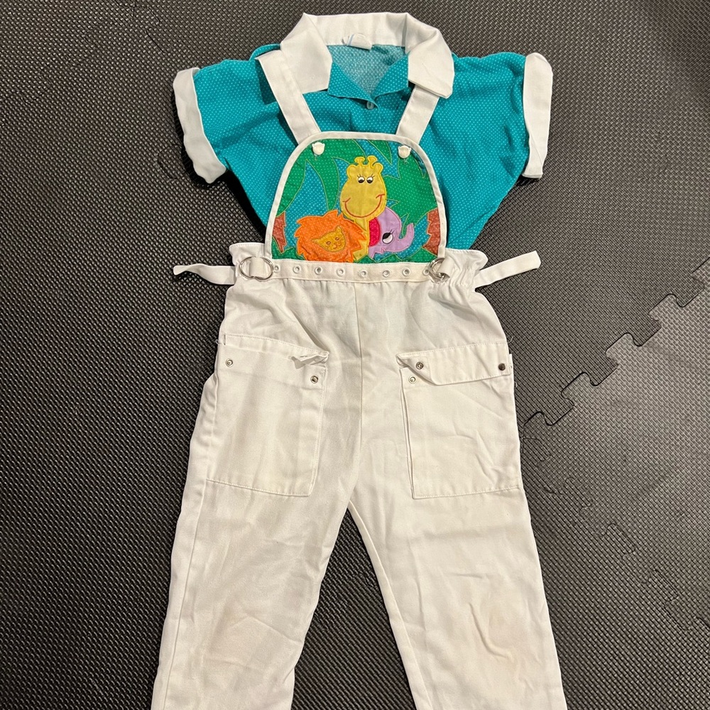 1980s vintage overall and shirt set
